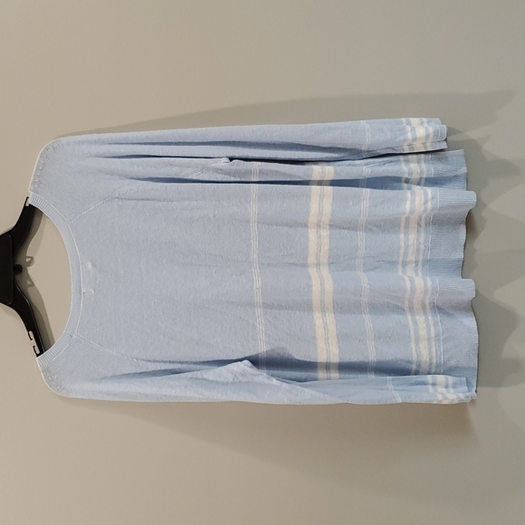 NWT Calvin Klein linen blend striped lightweight crew neck sweater top - Picture 5 of 8